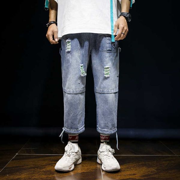 straight leg jeans young male korean slim and tight men's capris trousers loose fashionable mens trousers, Blue
straight leg jeans young male korean slim and tight men's capris trousers loose fashionable mens trousers, Blue