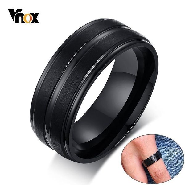 vnox basic mens 8mm black wedding rings thin line stainless steel anel masculino bands gifts for him, Golden;silver
vnox basic mens 8mm black wedding rings thin line stainless steel anel masculino bands gifts for him, Golden;silver