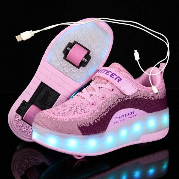 Blue Pink Black USB Charging Fashion Girls Boys LED Light Roller Skate Shoes For Children Kids Sneakers With Wheels Two wheels #5U0B
Blue Pink Black USB Charging Fashion Girls Boys LED Light Roller Skate Shoes For Children Kids Sneakers With Wheels Two wheels #5U0B