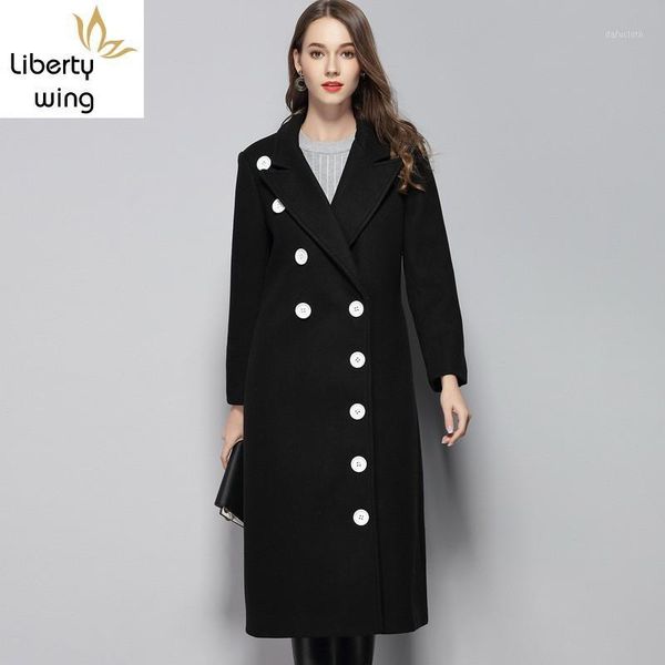 double breasted wool blends women elegant solid black suit collar woolen long coats female casual thicken jackets1
double breasted wool blends women elegant solid black suit collar woolen long coats female casual thicken jackets1