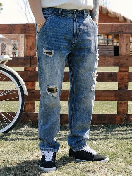 extended sizes men medium washed ripped jeans u0w4#, Blue
extended sizes men medium washed ripped jeans u0w4#, Blue