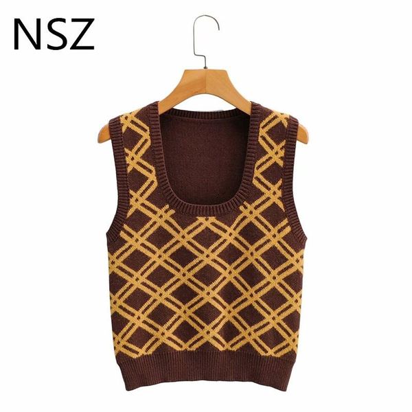 nsz women argyle sleeveless sweater vest crop knitted fall fashion lady sleeveless plaid pullovers vest coat waistcoat, Black;white
nsz women argyle sleeveless sweater vest crop knitted fall fashion lady sleeveless plaid pullovers vest coat waistcoat, Black;white