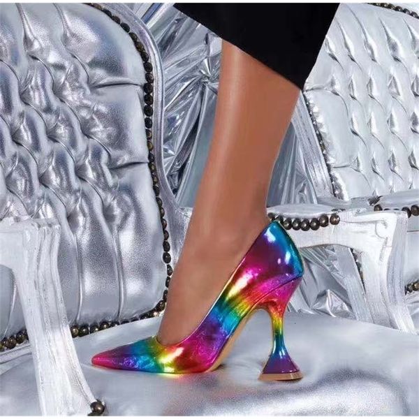2021 new spring rainbow pointed-toe jiu bei gen high-heeled flat-mouth unique size shoes 9ib8, Black;white
2021 new spring rainbow pointed-toe jiu bei gen high-heeled flat-mouth unique size shoes 9ib8, Black;white