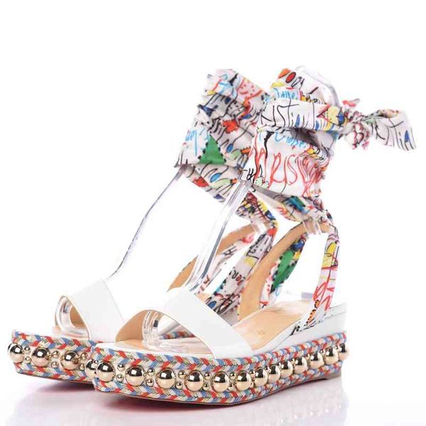 sale-gorgeous red bottom leather women wedge sandal gold studs graffiti ankle strap gladiator sandals, Black
sale-gorgeous red bottom leather women wedge sandal gold studs graffiti ankle strap gladiator sandals, Black