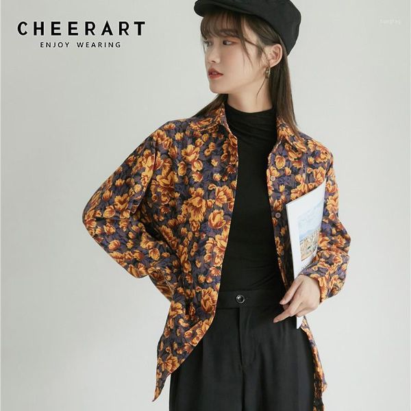 cheerart corduroy floral blouse long sleeve button up collar shirt autumn clothes women korean loose shirt vintage, White
cheerart corduroy floral blouse long sleeve button up collar shirt autumn clothes women korean loose shirt vintage, White