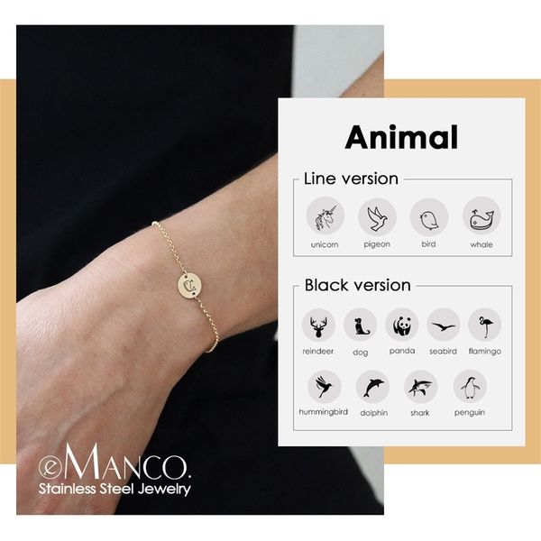 emanco cute custom whale pattern bracelet women 316l stainless steel bracelets for women minimalist bracelet trendy jewelry y200323, Golden;silver
emanco cute custom whale pattern bracelet women 316l stainless steel bracelets for women minimalist bracelet trendy jewelry y200323, Golden;silver