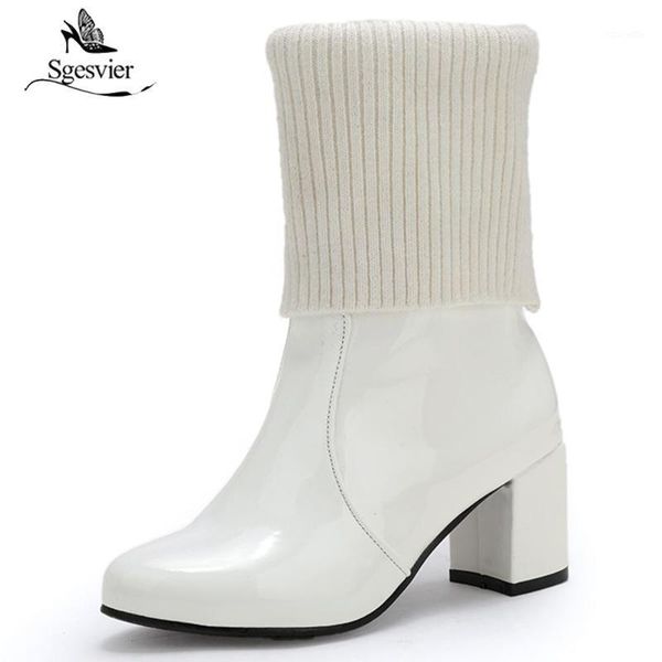 boots sgesvier ankle chunky high heels women fashion patent leather black white red female shoe pumps b7591
boots sgesvier ankle chunky high heels women fashion patent leather black white red female shoe pumps b7591