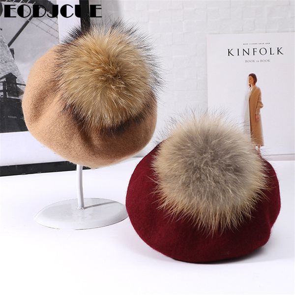 2019 winter hat 15cm real raccoon pompom beret wool natural fur ball painter cap for women bonnet, Blue;gray
2019 winter hat 15cm real raccoon pompom beret wool natural fur ball painter cap for women bonnet, Blue;gray