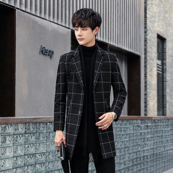 2020 new windbreaker men's korean version medium long youth slim cashmere coat men's woolen versatile coat1, Black
2020 new windbreaker men's korean version medium long youth slim cashmere coat men's woolen versatile coat1, Black