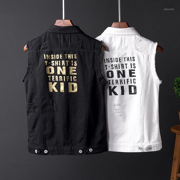 spring summer newly fashion men vest slim fit printed ripped denim vest men streetwear hip hop veste homme chaqueta1, Black;white
spring summer newly fashion men vest slim fit printed ripped denim vest men streetwear hip hop veste homme chaqueta1, Black;white