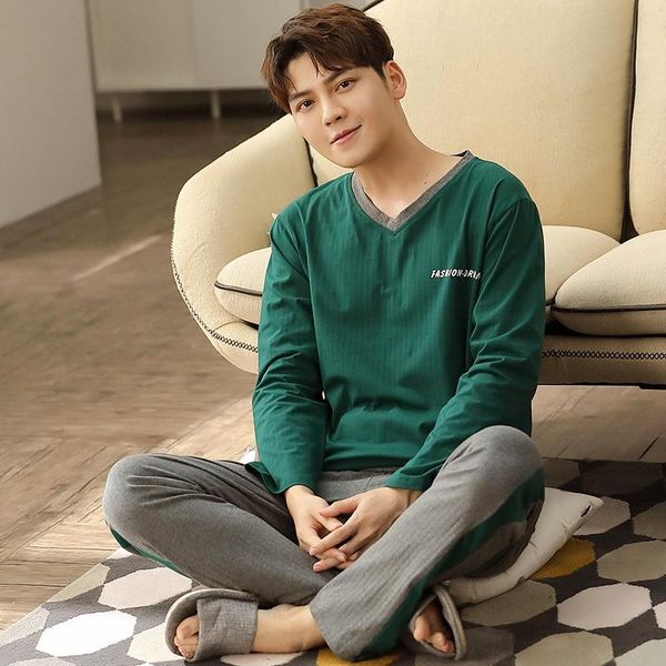 men's sleepwear 2021 men pajama fashion long sleeve cotton casual homewear oversize 3xl male nightwear 2pcs shirt&pant pijamas, Black;brown
men's sleepwear 2021 men pajama fashion long sleeve cotton casual homewear oversize 3xl male nightwear 2pcs shirt&pant pijamas, Black;brown