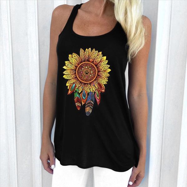 30 tank women summer sunflower dreamcatcher print women o neck sleeveless tank summer oversized vest, White
30 tank women summer sunflower dreamcatcher print women o neck sleeveless tank summer oversized vest, White