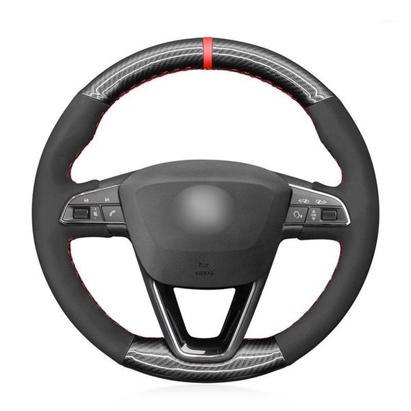 carbon fiber black suede car steering wheel cover for seat leon 5f 3 2013-2020 ibiza 6j tarraco arona ateca alhambra1
carbon fiber black suede car steering wheel cover for seat leon 5f 3 2013-2020 ibiza 6j tarraco arona ateca alhambra1