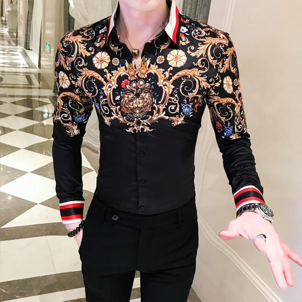 heren casual shirts zwart goud shirt herenmode upscale slim fit shirt met lange mouwen button party club chemise homme, White;black
heren casual shirts zwart goud shirt herenmode upscale slim fit shirt met lange mouwen button party club chemise homme, White;black
