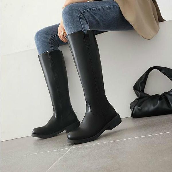 women knee high boots chunky low heels autumn vintage pu leather warm shoes plus size gladiator booties woman mujer zapatosd2086, Black
women knee high boots chunky low heels autumn vintage pu leather warm shoes plus size gladiator booties woman mujer zapatosd2086, Black