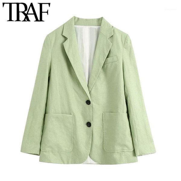 traf women fashion office wear single button linen blazer coat vintage long sleeve pockets female outerwear chic 1, White;black
traf women fashion office wear single button linen blazer coat vintage long sleeve pockets female outerwear chic 1, White;black