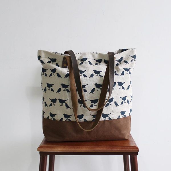 original design handmade little bird floral print canvas linen tote women's handbag purse shoulder bag totes leather straps
original design handmade little bird floral print canvas linen tote women's handbag purse shoulder bag totes leather straps