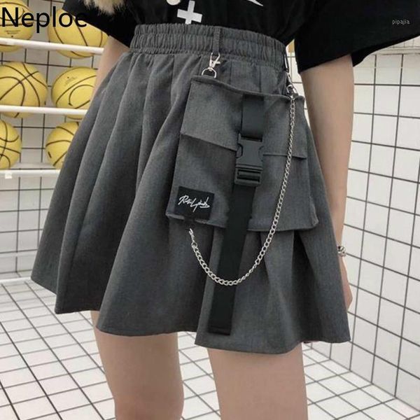 neploe korean preppy style high waist pleated jupe 2020 news wild a line pocket femme skirts beach above knee mini autumn 456351, Black 
neploe korean preppy style high waist pleated jupe 2020 news wild a line pocket femme skirts beach above knee mini autumn 456351, Black