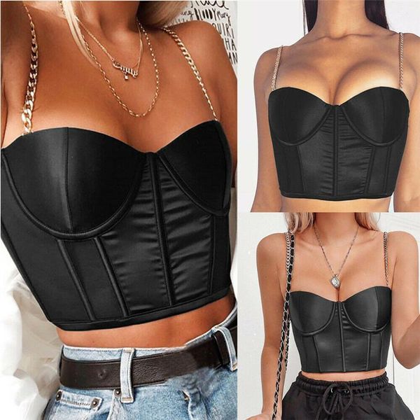 fashion women sleeveless summer bustier magnesium shoulder strap black crop vest tube tank, White
fashion women sleeveless summer bustier magnesium shoulder strap black crop vest tube tank, White
