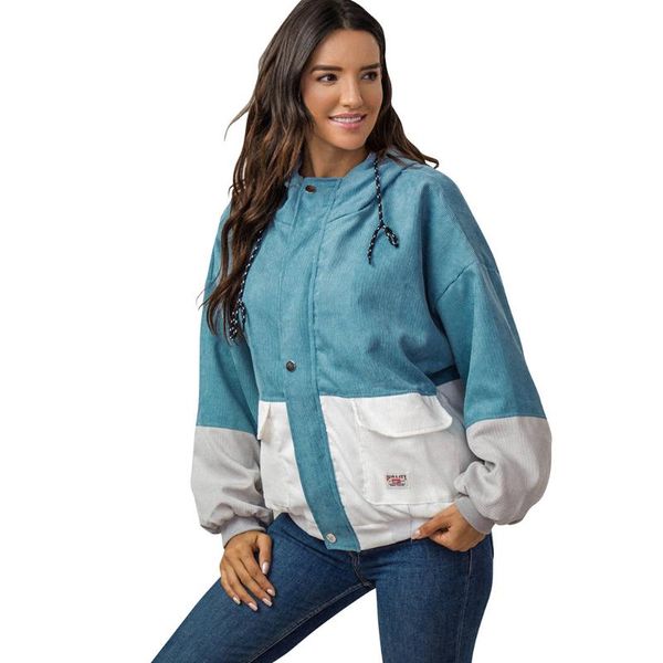 women corduroy jackets hooded patchwork oversize zipper jacket plus size windbreaker coats, Black;brown
women corduroy jackets hooded patchwork oversize zipper jacket plus size windbreaker coats, Black;brown