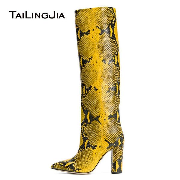 chunky heel snake print knee boots for women 2020 high block heel long boots tall boot slip on pointed toe ladies winter shoes, Black
chunky heel snake print knee boots for women 2020 high block heel long boots tall boot slip on pointed toe ladies winter shoes, Black