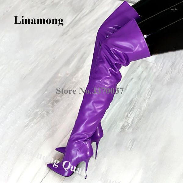 boots linamong women pointed toe over knee stiletto heel slim style purple brown black green thigh long high boots1
boots linamong women pointed toe over knee stiletto heel slim style purple brown black green thigh long high boots1
