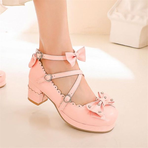 pxelena 5 candy color princess lolita mary janes shoes women cross strap bow knot girls high heel cosplay pumps pink white 34-45, Black
pxelena 5 candy color princess lolita mary janes shoes women cross strap bow knot girls high heel cosplay pumps pink white 34-45, Black
