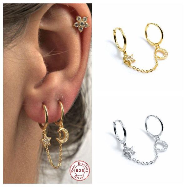 hoop & huggie 925 sterling silver earring moon star shape double earrings for women brincos oorbellen pendientes fine jerwelly, Golden;silver
hoop & huggie 925 sterling silver earring moon star shape double earrings for women brincos oorbellen pendientes fine jerwelly, Golden;silver