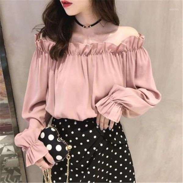 women's blouses & shirts ruffles solid blusas mujer spring flare sleeve 2021 fashion women off shoulder pz29361, White
women's blouses & shirts ruffles solid blusas mujer spring flare sleeve 2021 fashion women off shoulder pz29361, White