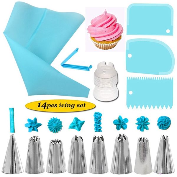 14pcs/set reusable icing piping nozzles set pastry bag diy cake decorating tools scraper flower cream tips converter baking cup q1218
14pcs/set reusable icing piping nozzles set pastry bag diy cake decorating tools scraper flower cream tips converter baking cup q1218