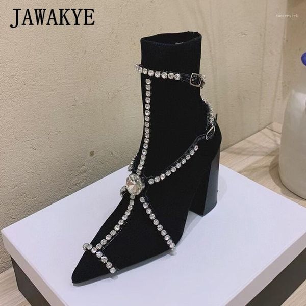 boots luxurious crystal chain party wedding women black knitting chunky heel ankle booties stretch pointy toe sock woman1
boots luxurious crystal chain party wedding women black knitting chunky heel ankle booties stretch pointy toe sock woman1