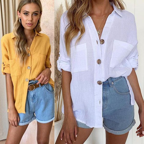 casual loose pockets single row button women and blouses long sleeve turn down collar womens cotton shirts pink white pink1
casual loose pockets single row button women and blouses long sleeve turn down collar womens cotton shirts pink white pink1