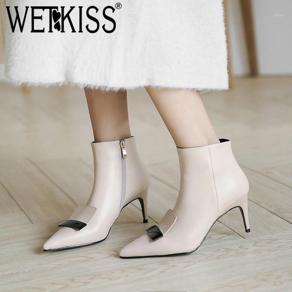 boots wetkiss 2021 brand high heels women ankle zip bootie pointed toe female party shoes autumn buckle genuine leather footwear1, Black
boots wetkiss 2021 brand high heels women ankle zip bootie pointed toe female party shoes autumn buckle genuine leather footwear1, Black