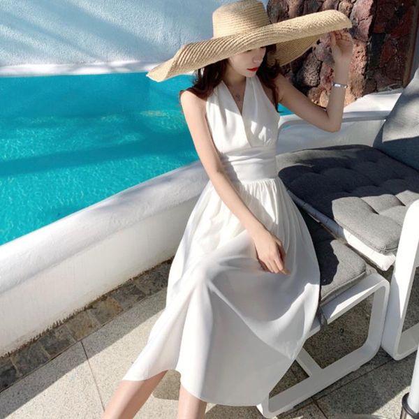 #3949 black white chiffon dress women sleeveless boho beach dress high waisted midi ladies vintage sundress summer, Black;gray
#3949 black white chiffon dress women sleeveless boho beach dress high waisted midi ladies vintage sundress summer, Black;gray