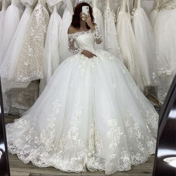 2021 new beautiful sleeves princess gowns lace shoulder braces bride dressed as a luxury ball wedding gown atpy, White
2021 new beautiful sleeves princess gowns lace shoulder braces bride dressed as a luxury ball wedding gown atpy, White