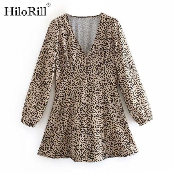 casual dresses hilorill retro v neck leopard print dress women long sleeve party mini a line buttons robe femme, Black;gray
casual dresses hilorill retro v neck leopard print dress women long sleeve party mini a line buttons robe femme, Black;gray
