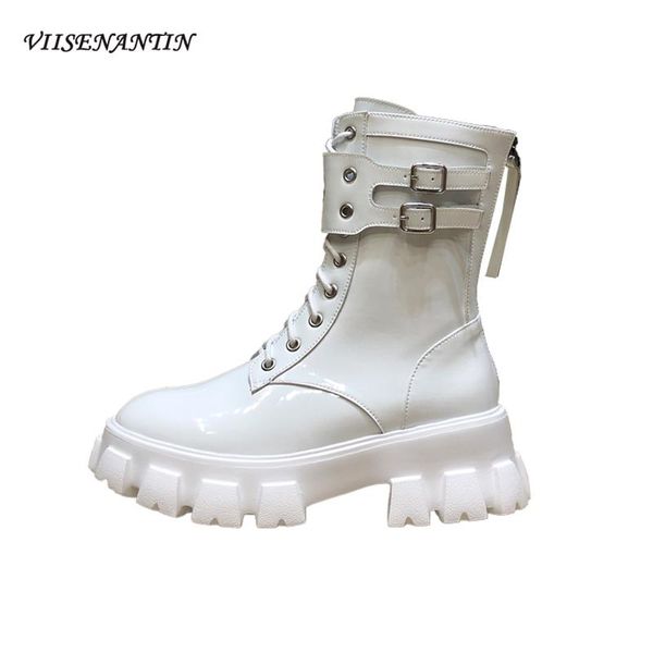 star same style women's boots 2020 autumn new thick-soled short boots patent leather handsome motorcycle shoes woman, Black
star same style women's boots 2020 autumn new thick-soled short boots patent leather handsome motorcycle shoes woman, Black