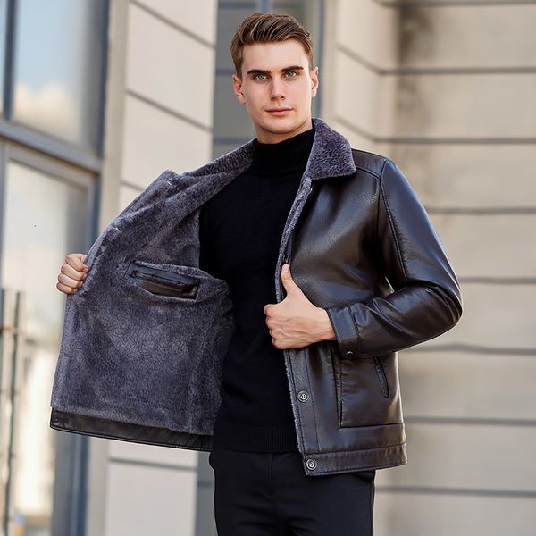 2021 new sheep winter thick garment casual flocking men's clothing leather jacket men, Black;brown
2021 new sheep winter thick garment casual flocking men's clothing leather jacket men, Black;brown