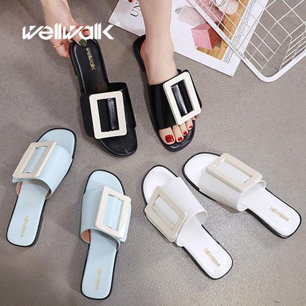 slippers summer fashion buckle slides women indoor shoes square toe ladies home female flats1, Black
slippers summer fashion buckle slides women indoor shoes square toe ladies home female flats1, Black