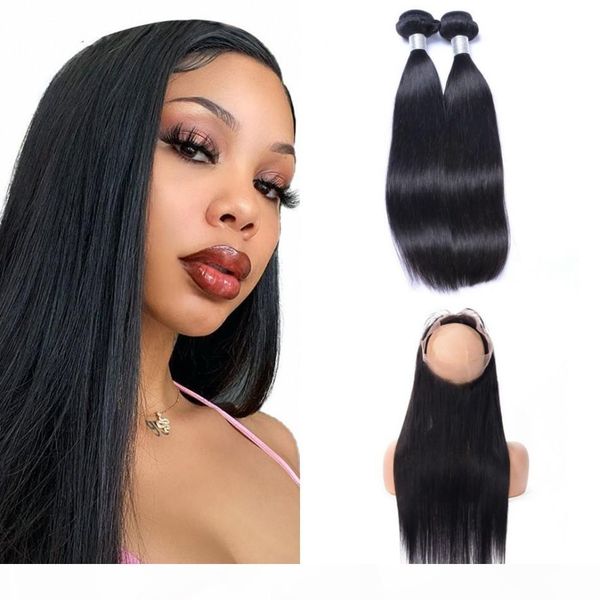 360 lace frontal with 2 bundles pre plucked straight brazilian hair weaves with 360 frontal closure human hair, Black;brown
360 lace frontal with 2 bundles pre plucked straight brazilian hair weaves with 360 frontal closure human hair, Black;brown