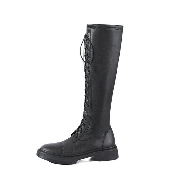 boots genuine leather women autumn winter knee high cross tied +side zipper chunky heels shoes fashion party woman, Black
boots genuine leather women autumn winter knee high cross tied +side zipper chunky heels shoes fashion party woman, Black