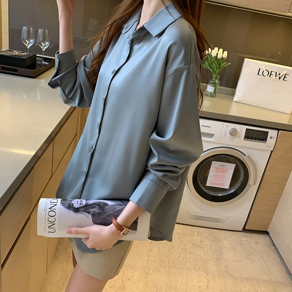autumn 2020 new korean loose chiffon temperament bottom sleeve medium long shirt women's wear
autumn 2020 new korean loose chiffon temperament bottom sleeve medium long shirt women's wear