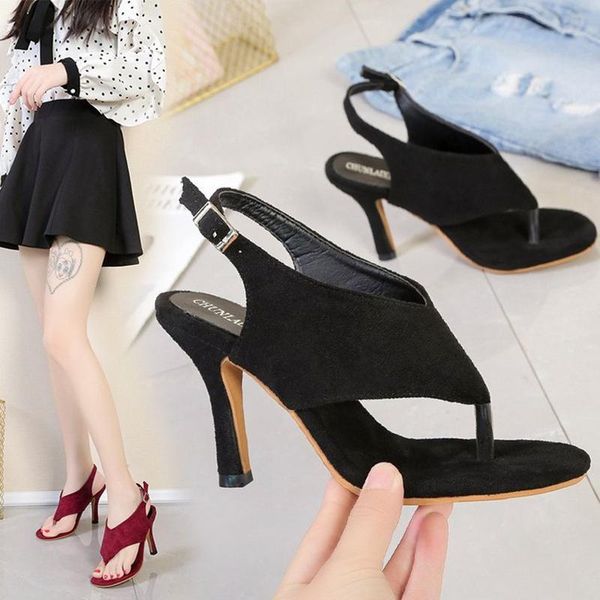 dress shoes 2021 european clip toe buckle band slingback flock woman pumps rome stiletto high heels women sandals large size35-42, Black
dress shoes 2021 european clip toe buckle band slingback flock woman pumps rome stiletto high heels women sandals large size35-42, Black