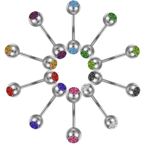 imixlot 10pcs mix colors stainless steel crystal tongue belly lip eyebrow nose barbell rings body piercing jewelry q jlladg, Silver
imixlot 10pcs mix colors stainless steel crystal tongue belly lip eyebrow nose barbell rings body piercing jewelry q jlladg, Silver