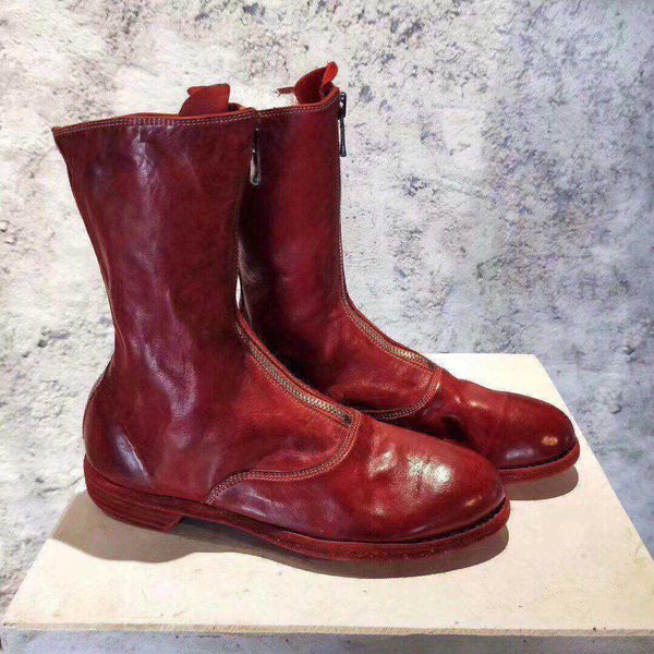 short women's winter 2022 new style round head front zipper middle tube leather thin guidi martin boots, Black
short women's winter 2022 new style round head front zipper middle tube leather thin guidi martin boots, Black