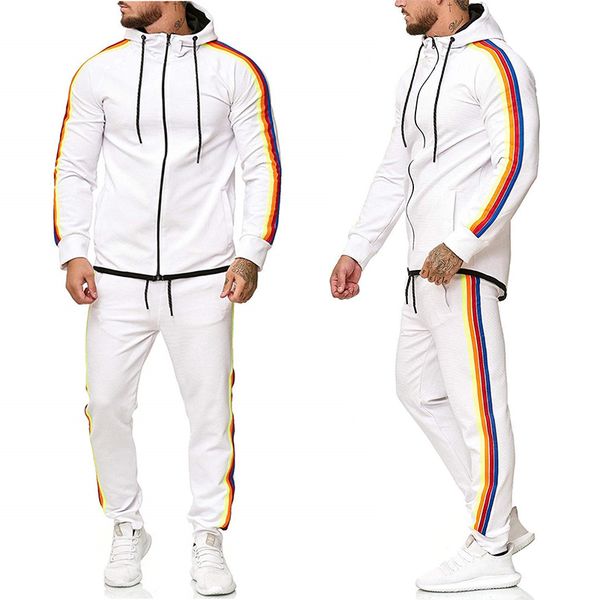 autumn men fashion striped long sleeve hoodies+pants sets male zipper tracksuit sport men's gyms set casual sportswear suit, Gray
autumn men fashion striped long sleeve hoodies+pants sets male zipper tracksuit sport men's gyms set casual sportswear suit, Gray