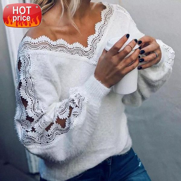 new fashion women's sweater winter lace v-neck pullover jumper autumn spring casual loose pure color sweater clothing #mk3v, White
new fashion women's sweater winter lace v-neck pullover jumper autumn spring casual loose pure color sweater clothing #mk3v, White