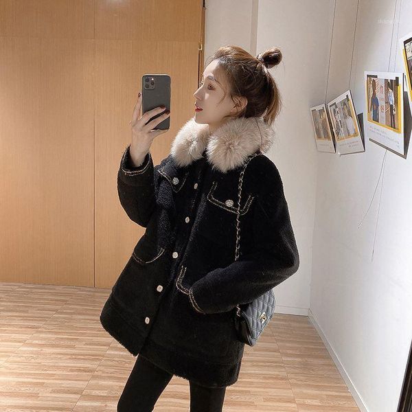 wool collar mid-length black small fragrance lamb wool coat quilted cotton jacket coat female winter thick 2020 new1
wool collar mid-length black small fragrance lamb wool coat quilted cotton jacket coat female winter thick 2020 new1