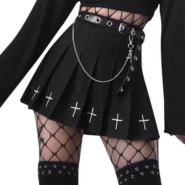 punk function wind a-line tactical half-length pleated skirt high cold black dress magogo
punk function wind a-line tactical half-length pleated skirt high cold black dress magogo
