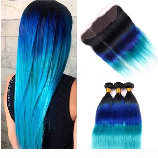 malaysian human hair 3 tone ombre bundles with frontal straight #1b blue teal dark roots ombre weaves 3bundles with 13x4 lace frontal, Black
malaysian human hair 3 tone ombre bundles with frontal straight #1b blue teal dark roots ombre weaves 3bundles with 13x4 lace frontal, Black